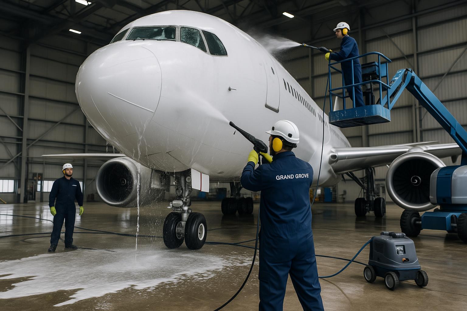 Aircraft pressure washing